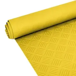 Gummimatte Premium Bodenmatte Bodenbelag TPE Riffelblech gelb Breite 100 cm Länge 50 cm