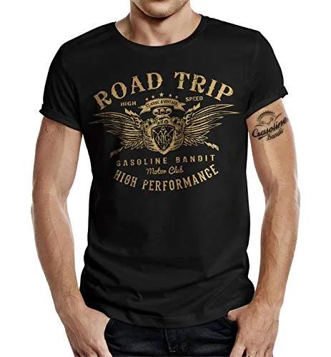 Cooles Herren T-Shirt für Motorradfahrer: Road Trip