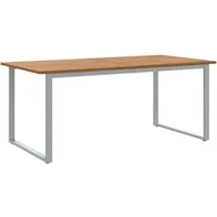 vidaXL Outdoor-Esstisch Grau 180x90 cm aus Stahl & Massivholz Akazie - Eleganter Esstisch für 6 Personen, wetterfest und mit UV-beständiger Holzoberfläche für langlebigen Genuss im Freien.