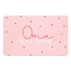 Schneidebrett Oma in Rosa/Weiß