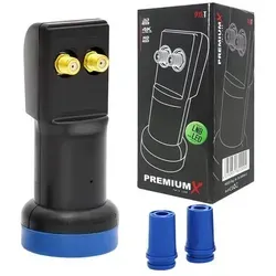 Premium X Twin LNB für 2 Teilnehmer mit LTE Filter & Wetterschutz – Full HD 4K für Satellitenschüssel & SAT Receiver digital Sat-LNB für TV UHD