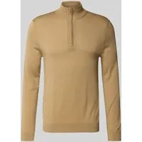 SELECTED HOMME Regular Fit Troyer aus reiner Merinowolle Modell 'TRAY' in Beige, Größe XXL