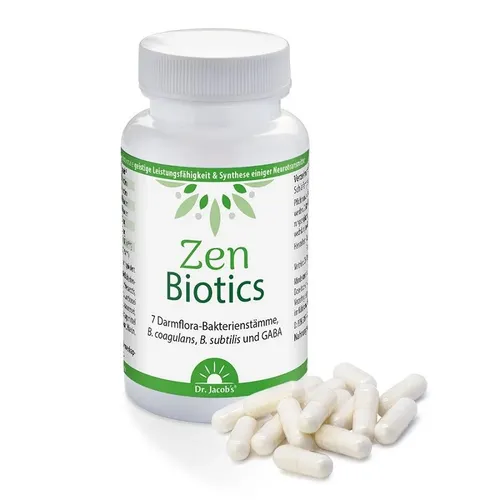 Zen Biotics 60 Kapseln, 9 Bakterienstämme +L-Glutamin,Vitamin B3,B5 Dr. Jacob´s