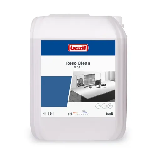 Resoclean Buzil G515 10 L Glas- und Kunststoffreiniger - Glasreiniger für empfindliche Oberflächen, garantiert streifenfreien Glanz und entfernt mühelos Verunreinigungen wie Nikotin und Fett.