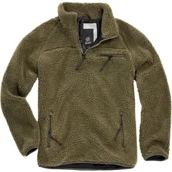 Brandit Teddyfleece Troyer in Olive, Größe 3XL - Funktionsjacke aus hochflorigem, warmem Teddy-Fleece - atmungsaktiv mit hohem Stehkragen und geräumigen Taschen für optimalen Komfort und Funktionalität.