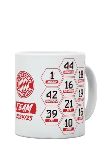 FC Bayern München I Tasse Signature 2024-25 I Mehrfarbig I 0,3 l Gedruckte Unterschriften der Spieler