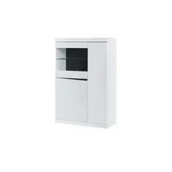Highboard Turino Neo , weiß , Maße (cm): B: 86 H: 130,8 T: 39.9