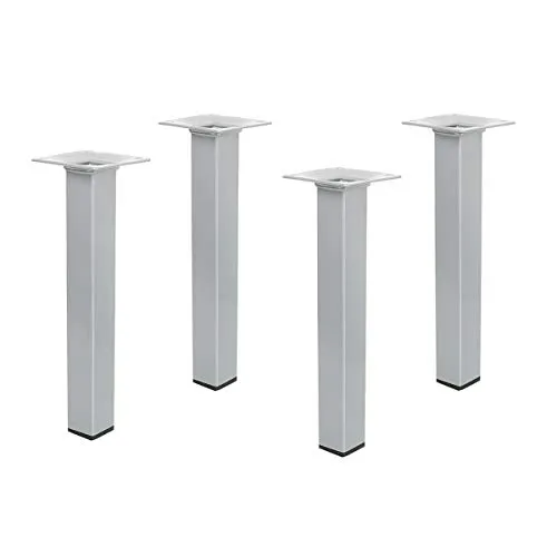 Amig 4er Set Couchfüße Ausführung Eckig Silber 25 x 25mm Höhe 200mm Möbelfüße Metall