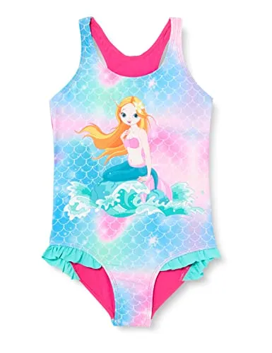Playshoes UV-Schutz Badeanzug Mädchen Meerjungfrau 134/140 - Badeanzug mit UV-Schutz und Blumenmuster, ideal für einen sicheren Badespaß. Perfekt für Strand und Pool!