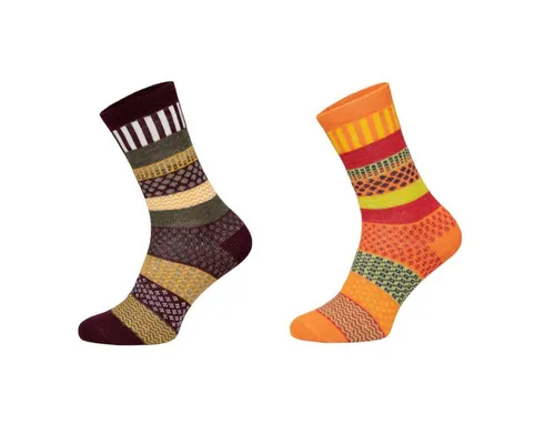 HomeOfSocks Socken Wollsocken Hygge mehrfarbig orange/braun - 2 Paar