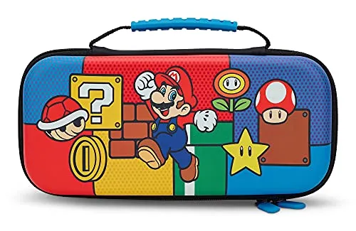 PowerA Schutzetui Nintendo Switch - OLED-Modell Switch oder Nintendo Switch Lite - Mario Pop, Schutzetui, Gaming-Etui, Konsolentasche, Zubehör, Aufbewahrung, offiziell lizenziert