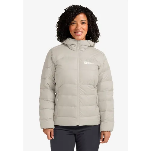 Jack Wolfskin ATHER DOWN HOODY W RDS beige L (42/44) - Funktionsjacke mit atmungsaktiver, wasser- und windabweisender Funktion, ideal für Outdoor-Aktivitäten und kalte Tage.
