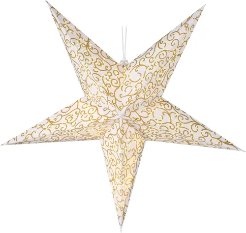 1.11 Papierstern 60 cm - 10 LED - zum hängen - Farbe: gold / grau