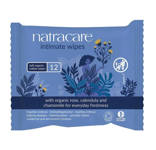 Natracare Intimate Wipes - Intimpflegetücher 12Stück Hygienemittel