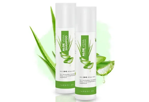 Radami Haarpflege-Set Bio Aloe Vera SET Shampoo, Haarkur für trockene, empfindliche Kopfhaut