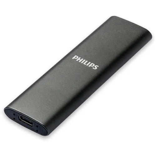 Philips Externe SSD 2TB Ultra Speed Grey - Externe Festplatte mit 2TB Kapazität, ultrahohe Geschwindigkeit und robustem Aluminium-Gehäuse für zuverlässige Datenspeicherung unterwegs.