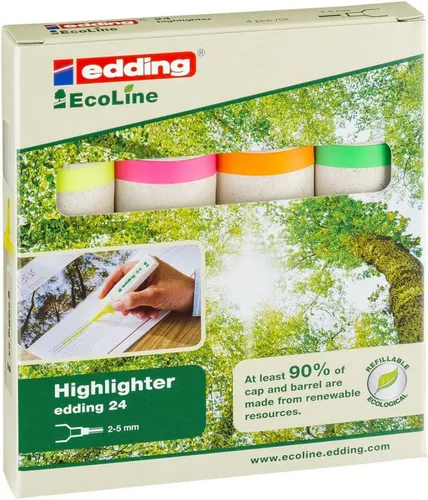 Edding Ecoline Stifte Set Mehrfarbig 4-teilig - Marker & Künstlerstifte, hochwertige wasserbasierte Farben für kreative Projekte und künstlerisches Arbeiten.