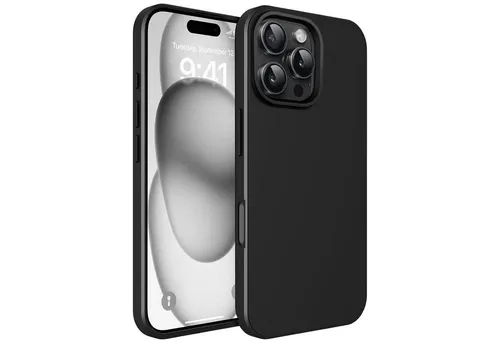 CoolGadget Handyhülle Black Series Handy Hülle für Apple iPhone 16 Pro 6,3 Zoll, Edle Silikon Schlicht Robust Schutzhülle für iPhone 16 Pro Hülle