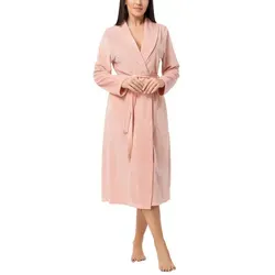 Aquarti Damen Velours Bademantel Nicki mit Schalkragen in orange von Aquarti