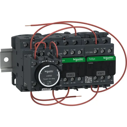 Schneider Electric LC3D090AP7 Leistungsschalterzubehör - Schutzschalter für Motoranwendungen bis 7.5kW@400V, vormontierter TeSys D-Stern-Dreieck-Starter mit 3 Schützen, ideal für effiziente Motorsteuerung.