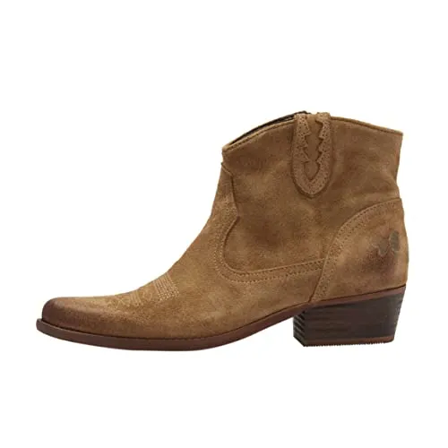 Felmini - Damen Schuhe - Verlieben WEST B504 - Cowboy Stiefeletten - Echtes Leder - Beige - 36 EU Size