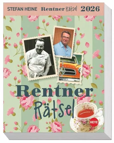 Stefan Heine Rentnerrätsel Tagesabreißkalender 2026 - Spielen & Raten: Täglicher Rätselspaß für Senioren mit kniffligen Aufgaben und Lösungen auf der Rückseite, perfekt für den Tisch!