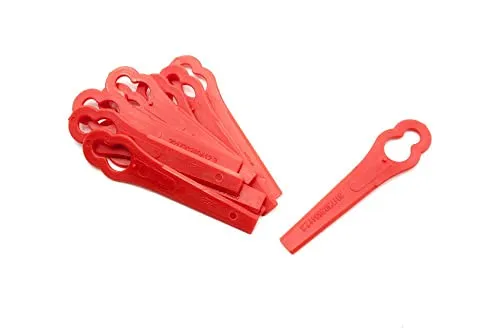 vhbw 10x Ersatz-Messer kompatibel mit CMI C-Art-10.8/17 Rasentrimmer - Ersatzklinge Rot, Kunststoff