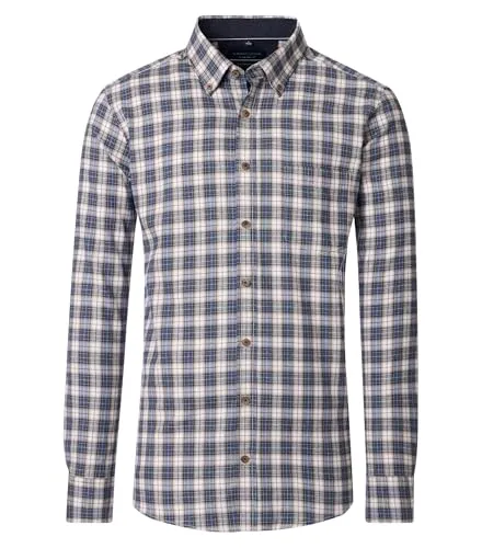 CASAMODA Langarmhemd B.D. Comfort Fit 100 blau - Herren Hemd im modernen Karolook, aus 100% Baumwolle für hohen Tragekomfort, atmungsaktiv und pflegeleicht. Der Comfort Fit Schnitt bietet Bewegungsfreiheit und Stil für Freizeit und Alltag.