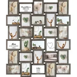 XXXL Bilderrahmen Grau, Holzwerkstoff, quadratisch von Wackadoo Living