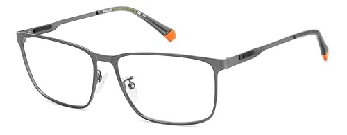 POLAROID Brille mit Sehstärke für Herren optional mit Sonnenbrillentönung oder Blaulichtfilter, Rechteckig, gefertigt aus Metall, Modell: 106897 (inklusive Brillenetui)
