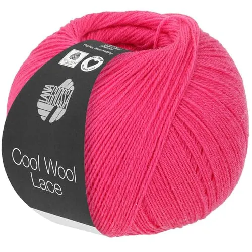 LANA GROSSA Cool Wool Lace | Extrafeine Merinowolle waschmaschinenfest und filzfrei | Handstrickgarn aus 100% Schurwolle (Merino) | 50g Wolle zum Stricken & Häkeln | 400m Garn FB 46