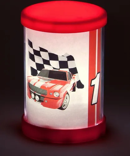 Auto Racing LED Nachtlicht 'Push Light' mit automatischer Abschaltung 11 cm, 2-flammig, 2 x 0,06 W, Kunststoff, rot/weiß/schwarz