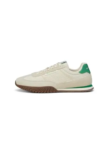 Marc O'Polo Gustaf Sneaker Schnürschuh - Sportlicher Halbschuh in Grün|Weiß, Größe 43 EU - Sportlicher Freizeitsneaker in Größe 43 mit stylischem Kontrastbesatz. Aus hochwertigem Glattleder und Mesh für optimalen Tragekomfort und herausnehmbare, gepolsterte Innensohle.