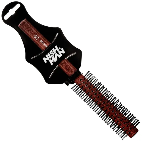 Nishman Quiff Roller 39 Rundbürste für Haarstyling Volumen Holzgriff