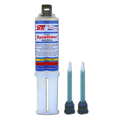 STC 2K Epoxykleber schnell Epoxy Kleber transparent inkl. 2 Mischerspitzen 24 ml