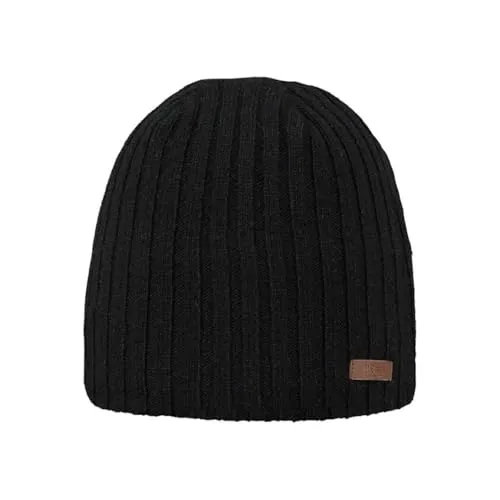 Barts Mütze & Schal Haakon Beanie BLACK - Mützen-Sets: 100% weiche Schurwolle mit Fleece-Stirnband für optimalen Komfort, ideal für kalte Tage und perfekt kombinierbar mit Haakon Handschuhen.