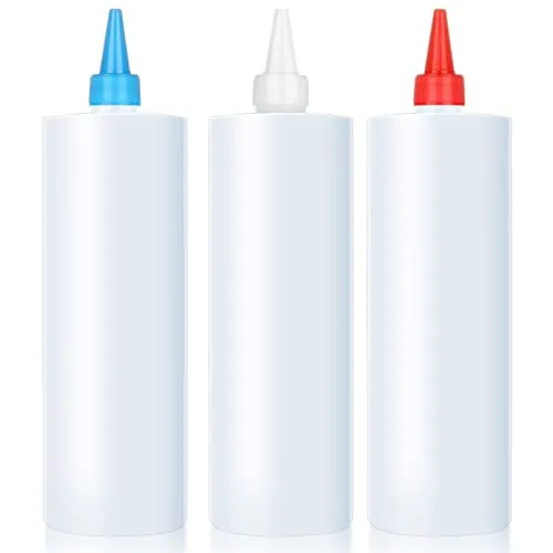 LAOJU Quetschflasche aus Kunststoff Squeeze Flasche Squeeze Condiment Flaschen 3 Stück 500ml Plastik Quetschflaschen mit Kappen Auslaufsicher Liquid-Flaschen Aufbewahrungsbehälter für Soße Olivenöl