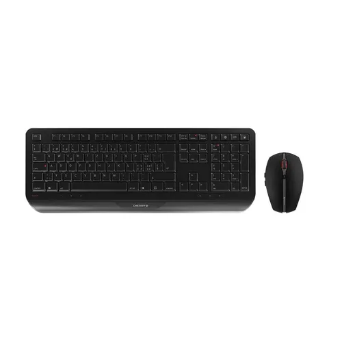CHERRY GENTIX DESKTOP Wireless Set - Ergonomisches Tastatur-Maus Set mit 3 Jahre Batterielaufzeit, langlebige Beschriftung und 6-Tasten-Maus für optimalen Komfort