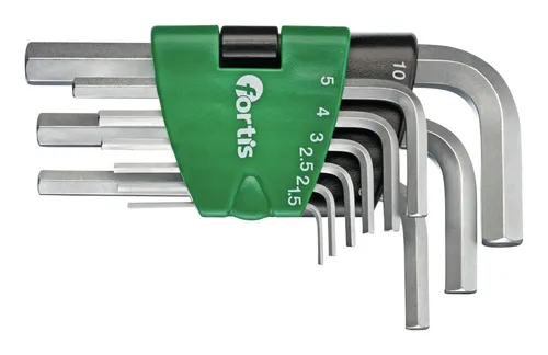 Fortis Winkelschraubendreher-Clip 9-teilig 1,5-10 mm