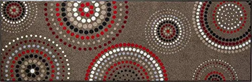 Erwin Müller Fußmatte Ludwigshafen, Schmutzfangmatte, Sauberlaufmatte Kreise braun/rot Größe 70x190 cm - rutschfest, pflegeleicht, für Fußbodenheizung geeignet (weitere Farben, Größen)