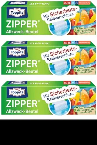 Toppits Zipper Allzweck-Beutel 3x 18 Stück von Toppits