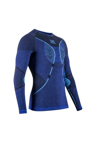 X-Bionic Langarmshirt Funktionsunterwäsche Merino-Natural Shirt (Merinowolle) blau Herren