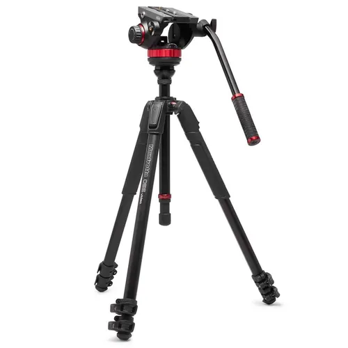 Manfrotto 502 Head w/ 055 Alu Tripod (Metall) - Stabilität für Profis - Gimbals und Stative, bietet herausragende Stabilität und Flexibilität für anspruchsvolle Foto- und Videoaufnahmen.