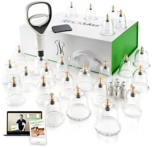 BACKLAXX ® Schröpfgläser Set mit Vakuumpumpe