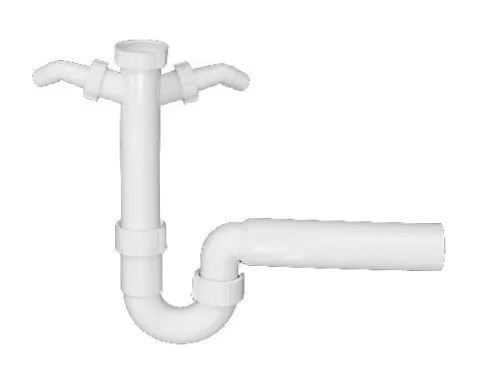 Sanit 50 mm Rohrgeruchsverschluss Siphon 2 Geräteanschluss G 1 1/2