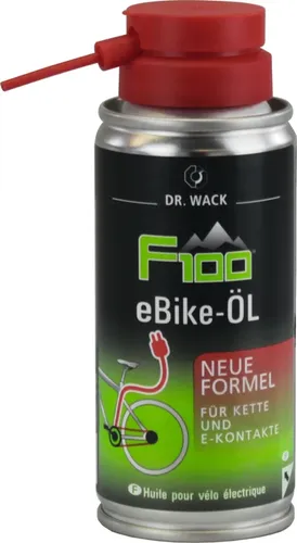 Dr. Wack F100 E-Bike Kettenöl 100 ml - Hochleistungs-Kettenpflege - Antriebsschmierung für E-Bikes, sorgt für optimale Schmierung und schützende Eigenschaften bei allen Wetterbedingungen.