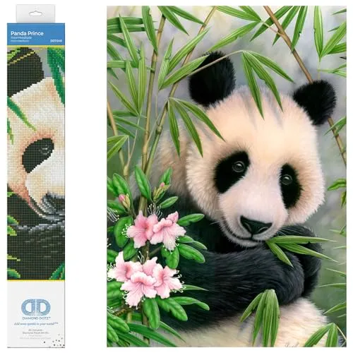 Diamond Dotz 2524485 - Diamond Painting Panda Prinz - Malen & Zeichnen: Kreatives Diamond Painting Set für entspannende Stunden und beeindruckende Kunstwerke.