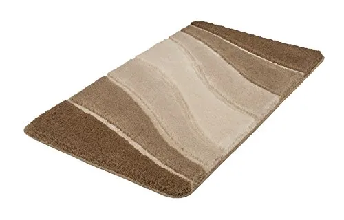 MEUSCH Badematte Ocean - Rutschhemmend und Waschbar - Badteppich in taupe mit Hoch-Tief-Effekt, fußbodenheizungsgeeignet und maschinenwaschbar. Ideal für ein modernes Badezimmer!