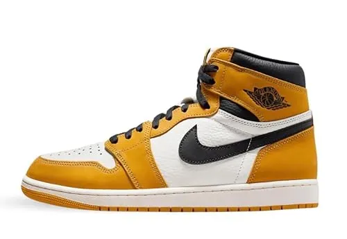 NIKE Air Jordan 1 Retro High OG 'Gelbe Ocker' – Premium Leder Heritage Sneaker, 44 EU