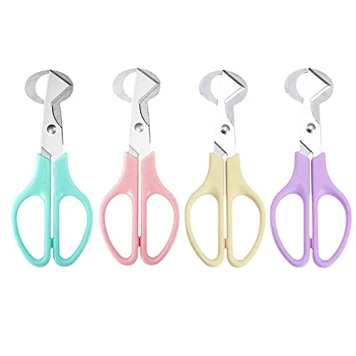 Stück Wachteleier Schere, Kleine Ei Schere, Edelstahl Wachteleierschere, Eierteiler Eier Opener für Zuhause, Küche, Restaurant(Beige, Rosa, Lila, Blau) 4